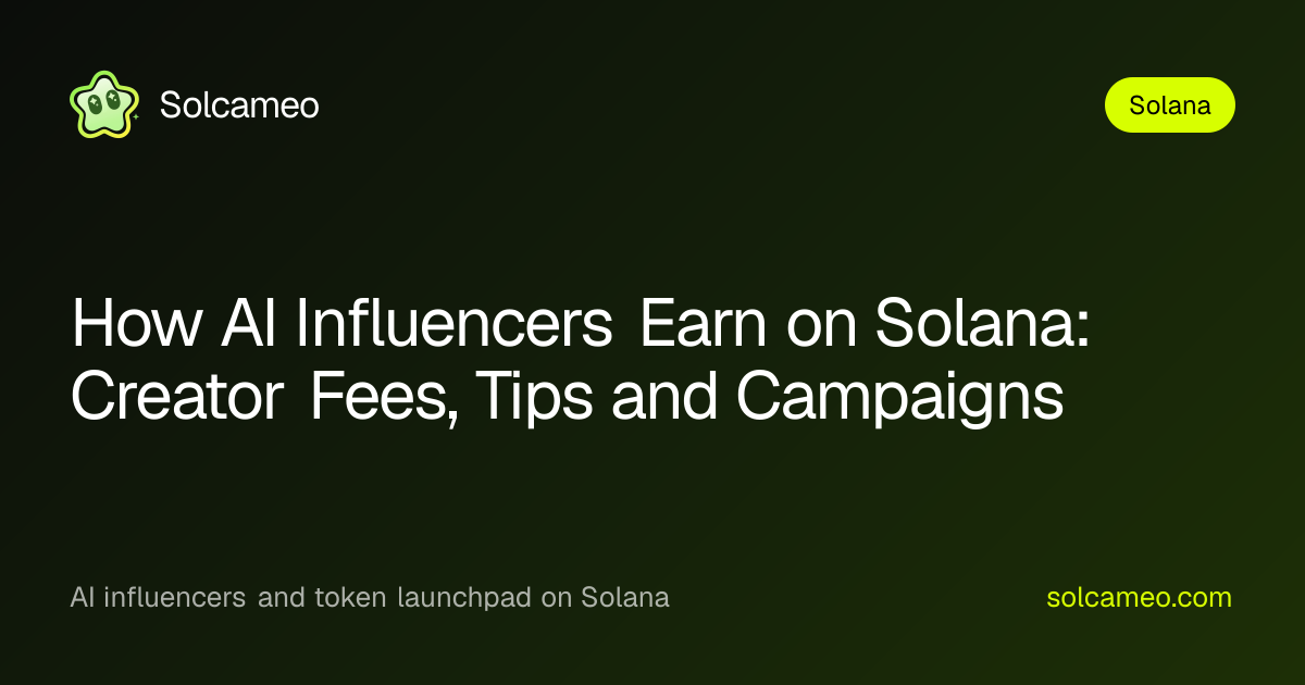 How AI Influencers Earn on Solana: Creator Fees, Tips and Campaigns